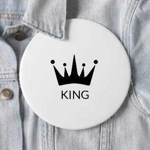 Benutzerdefinierter König Text Schwarze Krone Form Button