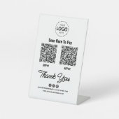 Benutzerdefinierter kontaktloser Zahlungscode QR Sockelschild (Vorderseite)