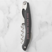 Benutzerdefinierter Korkenzieher-Öffner mit Rosé-W Kellnermesser (Vorderseite)