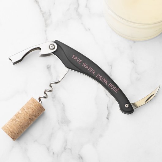 Benutzerdefinierter Korkenzieher-Öffner mit Rosé-W Kellnermesser (Vorderseite)