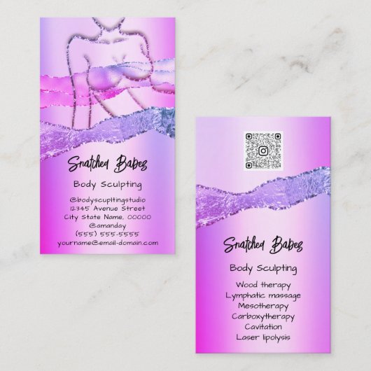 Benutzerdefinierter Kosmetikbildausschnitt QR-Code Visitenkarte (Vorne/Hinten)