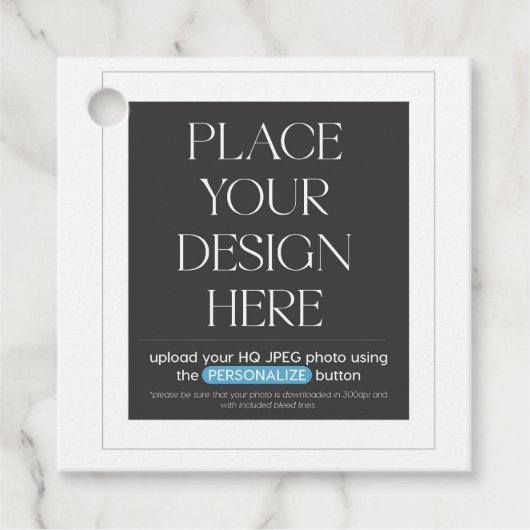 Benutzerdefinierter Kreis und Quadrat-Tag Geschenkanhänger (Vorderseite)