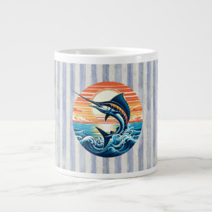 Benutzerdefinierter Küsten-/nautischer/Strand Marl Jumbo-Tasse