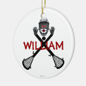 Benutzerdefinierter Lacrosse-Cartoon Keramikornament (Links)