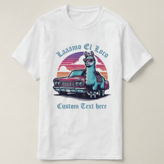 Benutzerdefinierter Lama Classic Car Vatertag T-Shirt