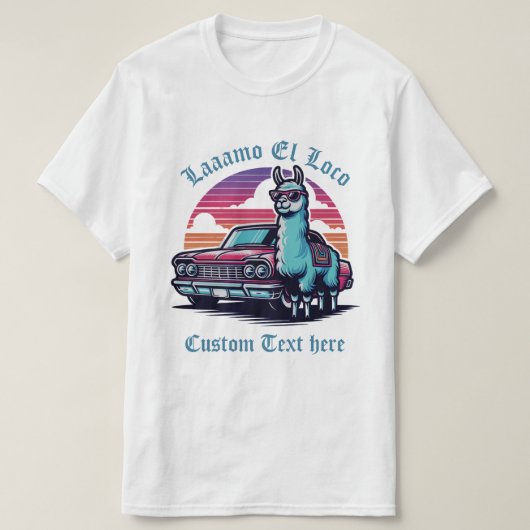 Benutzerdefinierter Lama Classic Car Vatertag T-Shirt (Design vorne)