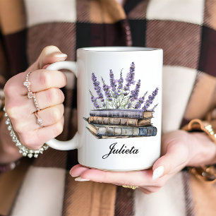 Benutzerdefinierter Lavendel-Blumenbuch-Becher, Bu Kaffeetasse
