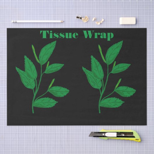 Benutzerdefinierter Leaf-Image Kelly Green Text Seidenpapier (Handwerk)