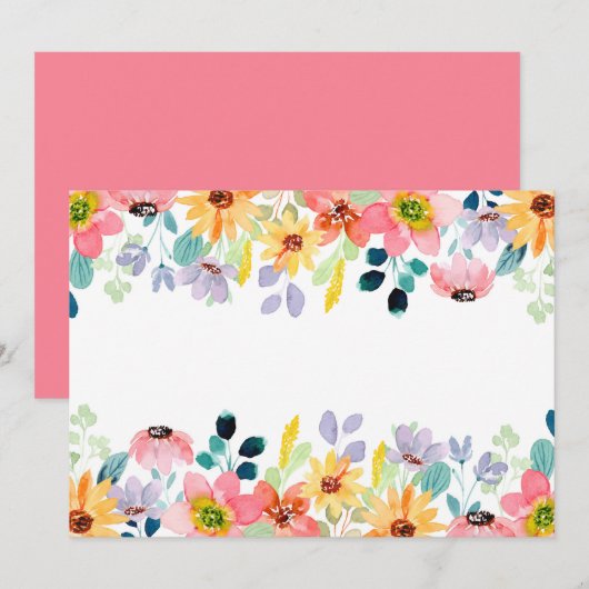 Benutzerdefinierter leerer Blumen Garten Save The Date (Vorne/Hinten)