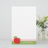 Benutzerdefinierter Lehrer-Apfel mit modernem Apfe Briefpapier (Stehend Vorderseite)