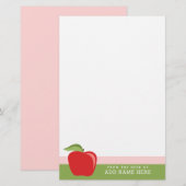 Benutzerdefinierter Lehrer-Apfel mit modernem Apfe Briefpapier (Vorne/Hinten)