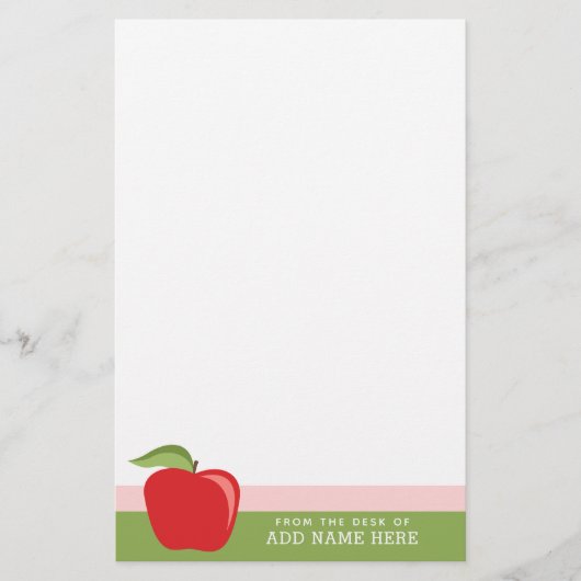 Benutzerdefinierter Lehrer-Apfel mit modernem Apfe Briefpapier (Vorderseite)