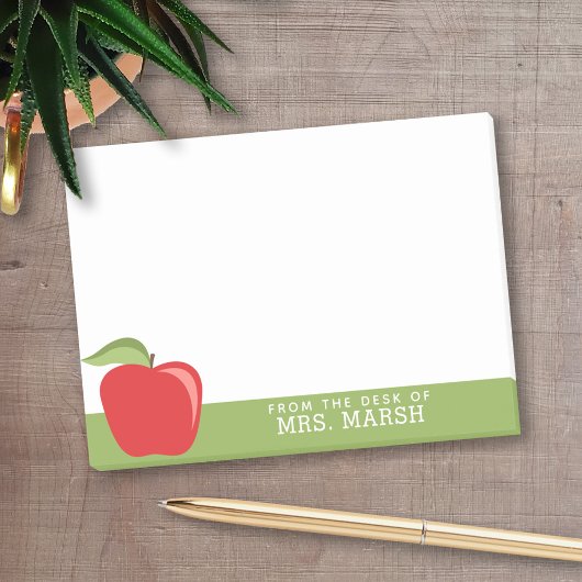 Benutzerdefinierter Lehrer-Apfel mit modernem Apfe Post-it Klebezettel