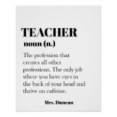 Benutzerdefinierter Lehrer Definition Word-Geschen Poster (Vorderseite)