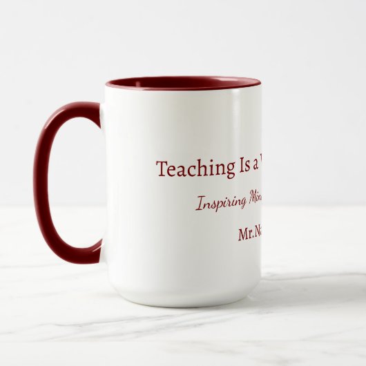Benutzerdefinierter Lehrergeschenkbecher  Tasse (Links)