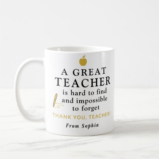Benutzerdefinierter Lehrermug – Ein großartiges Ge Kaffeetasse (Links)