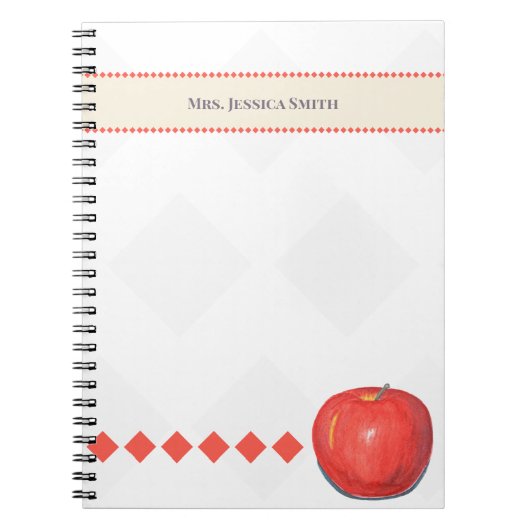Benutzerdefinierter Lehrername Apple Notes Notizblock (Vorderseite)