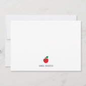 Benutzerdefinierter Lehrername Apple Schreibwaren Dankeskarte (Vorderseite)