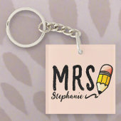 Benutzerdefinierter Lehrername l Blush Pink Niedli Schlüsselanhänger