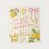 Benutzerdefinierter Lemon Baby Shower Hintergrund, Wandteppich (Vorderseite)