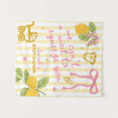 Benutzerdefinierter Lemon Baby Shower Hintergrund, Wandteppich (Vorderseite (Horizontal))