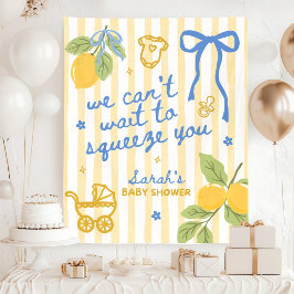 Benutzerdefinierter Lemon Baby Shower Hintergrund, Wandteppich