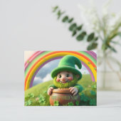 Benutzerdefinierter Leprechaun Gnom St. Patrick's Postkarte (Stehend Vorderseite)