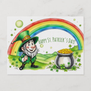 Benutzerdefinierter Leprechaun Gnom St. Patrick's Postkarte