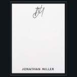 Benutzerdefinierter Letterhead mit Monogramm für z Briefbogen<br><div class="desc">Machen Sie mit diesem personalisierten mit Monogramm Buchstaben eine Aussage. Mit einem zweiinitialen Skriptmonogramm mit Ihrem Namen in einem modernen serifenlosen Schriftart fügt dieser Briefkopf jedem persönlichen Schriftverkehr eine Touch von Eleganz hinzu. Der schlichte schwarze Schriftart auf einem soliden, weißen Hintergrund mit schwarzem Trimm schafft einen auffallenden Kontrast, der das...</div>