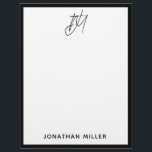 Benutzerdefinierter Letterhead mit Monogramm für z Briefbogen<br><div class="desc">Machen Sie mit diesem personalisierten mit Monogramm Buchstaben eine Aussage. Mit einem zweiinitialen Skriptmonogramm mit Ihrem Namen in einem modernen serifenlosen Schriftart fügt dieser Briefkopf jedem persönlichen Schriftverkehr eine Touch von Eleganz hinzu. Der schlichte schwarze Schriftart auf einem soliden, weißen Hintergrund mit schwarzem Trimm schafft einen auffallenden Kontrast, der das...</div>