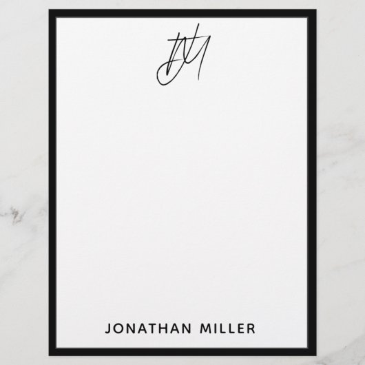 Benutzerdefinierter Letterhead mit Monogramm für z Briefbogen (Vorderseite)