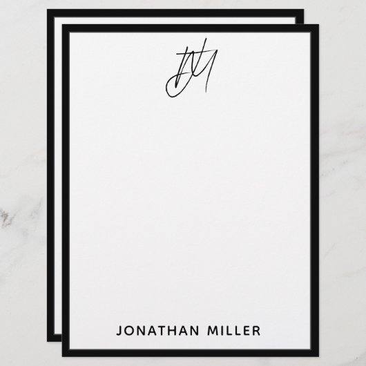 Benutzerdefinierter Letterhead mit Monogramm für z Briefbogen (Vorne/Hinten)