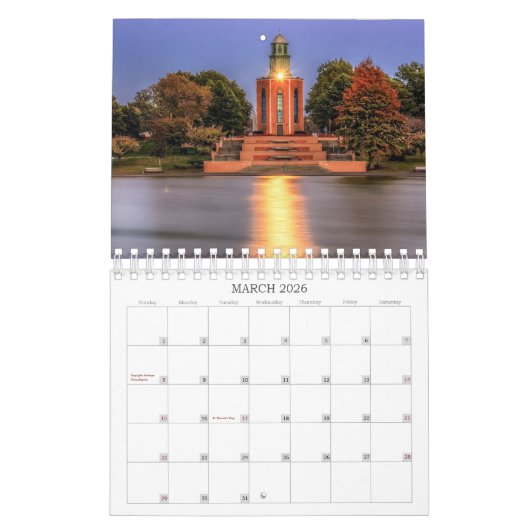 Benutzerdefinierter Leuchtturmkalender|Bearbeitbar Kalender (Mär 2026)