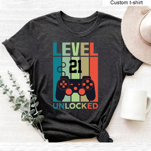 Benutzerdefinierter Level 21 freigeschaltet Video- T-Shirt