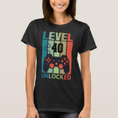Benutzerdefinierter Level 40 Entsperrter Video-Gam T-Shirt (Vorderseite)