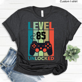 Benutzerdefinierter Level 85 Unlock Video Gamer 85 T-Shirt