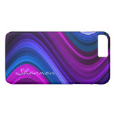 Benutzerdefinierter Lila / Blue Abstrakt Waves iPh Case-Mate iPhone Hülle (Rückseite (Horizontal))