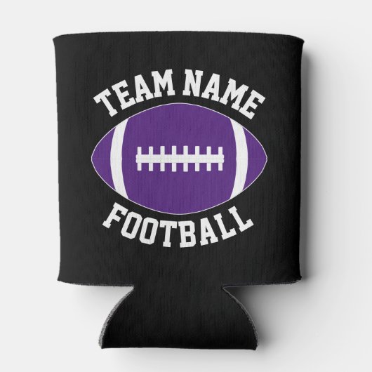 Benutzerdefinierter Lila Football-Teamname Persona Dosenkühler (Rückseite)