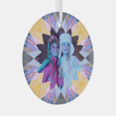 Benutzerdefinierter lila gelber Weihnachtsstern-Fo Ornament Aus Glas (Vorderseite Rechts)