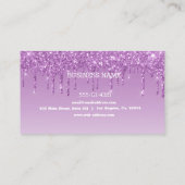 Benutzerdefinierter Lila Glitzer mit Drilling Visitenkarte (Rückseite)