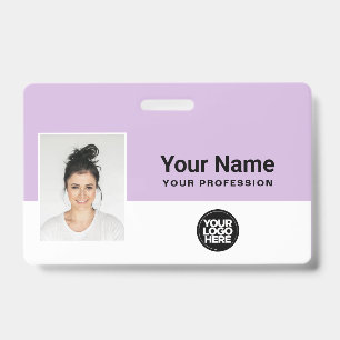 Benutzerdefinierter lila Mitarbeiterfoto-Barcode-L Ausweis