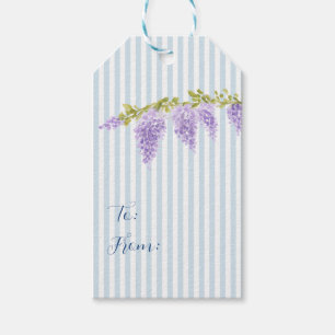 Benutzerdefinierter lila Wisteria-Blumenstreifen Geschenkanhänger