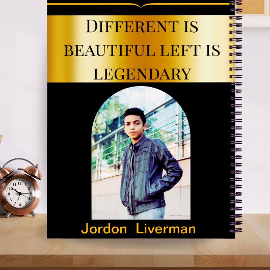 Benutzerdefinierter Links Name des Schwarzen-Gold- Notizblock