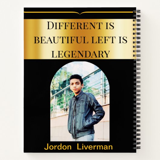 Benutzerdefinierter Links Name des Schwarzen-Gold- Notizblock (Rückseite)