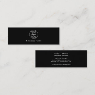Benutzerdefinierter Logo Firmenname Schwarz Luxus  Mini Visitenkarte