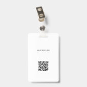Benutzerdefinierter Logo-Foto-QR-Code beige weiß I Ausweis (Rückseite mit Clip)
