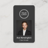Benutzerdefinierter Logo-Foto-QR-Code Modern  Visitenkarte (Vorderseite)