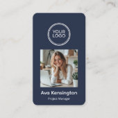 Benutzerdefinierter Logo-Foto-QR-Code Visitenkarte (Vorderseite)