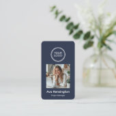 Benutzerdefinierter Logo-Foto-QR-Code Visitenkarte (Stehend Vorderseite)