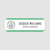 Benutzerdefinierter Logo-Mitarbeiter grün Namensschild (Vorderseite)